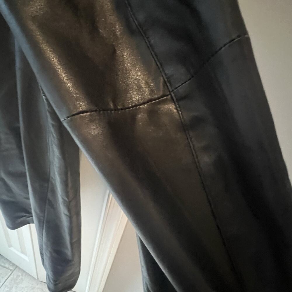 💞 Excelled Collection 2XL Black Genuine Leather Long Coat Leopard Lined Plus - Picture 12 of 12